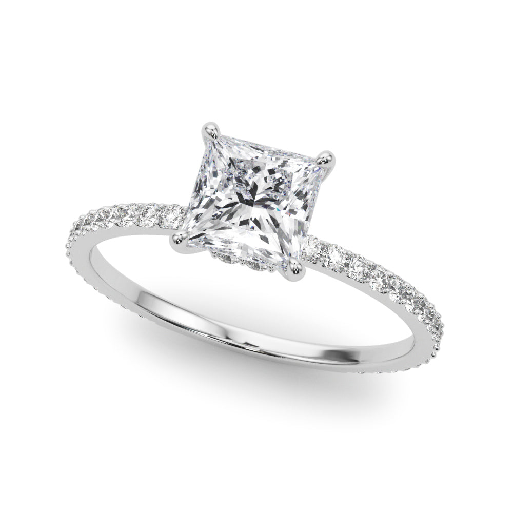 18K White Gold 1 CT Diamond Halo Engagement Ring