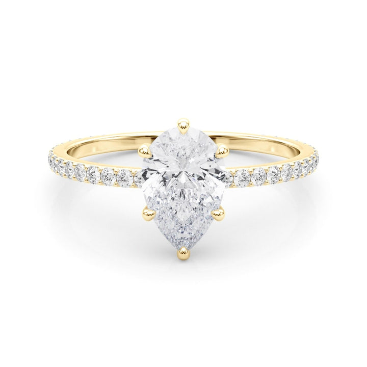 14K Yellow Gold 1/3 ct tw Halo Diamond Engagement Ring