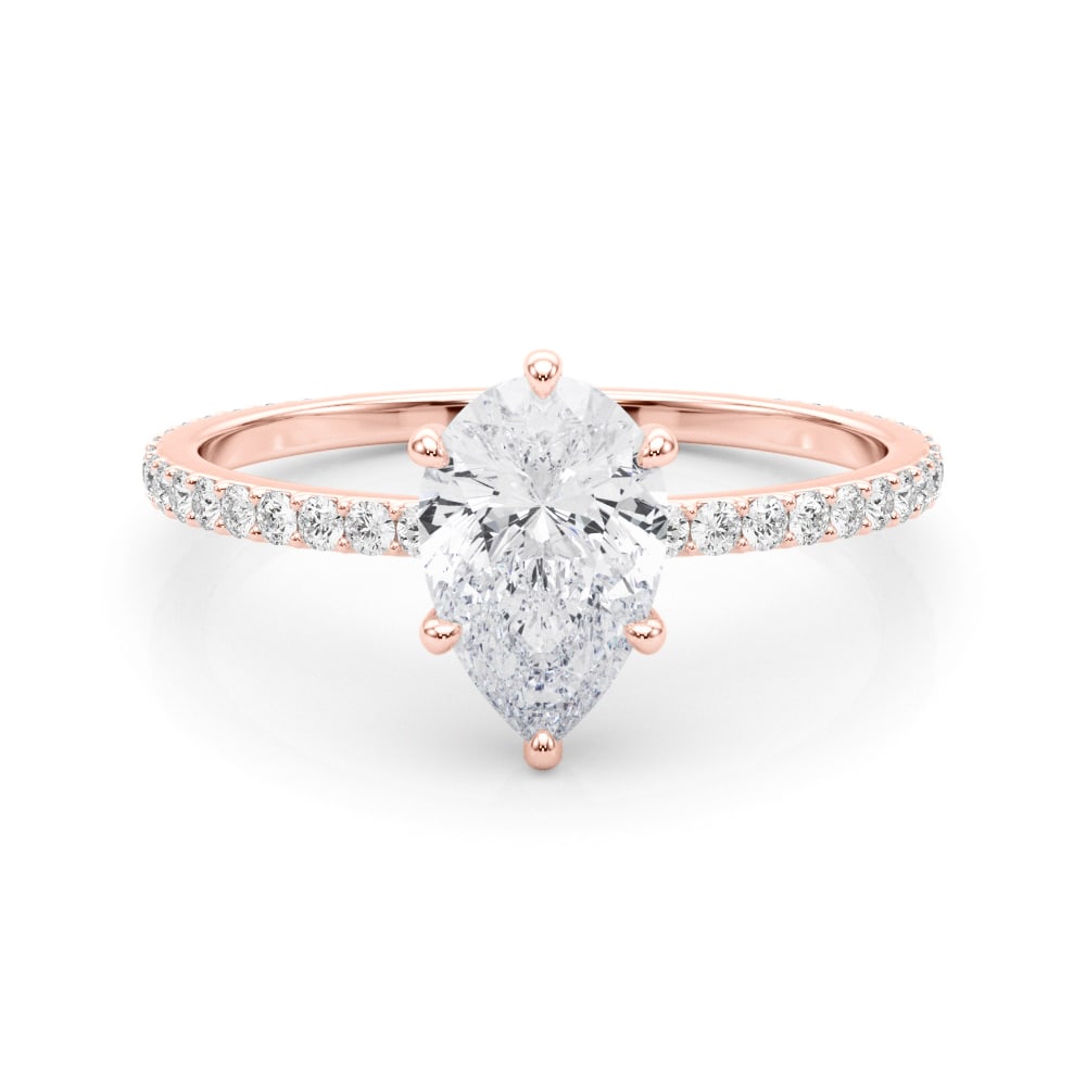 14K Rose Gold 1/3 ct tw Halo Diamond Engagement Ring