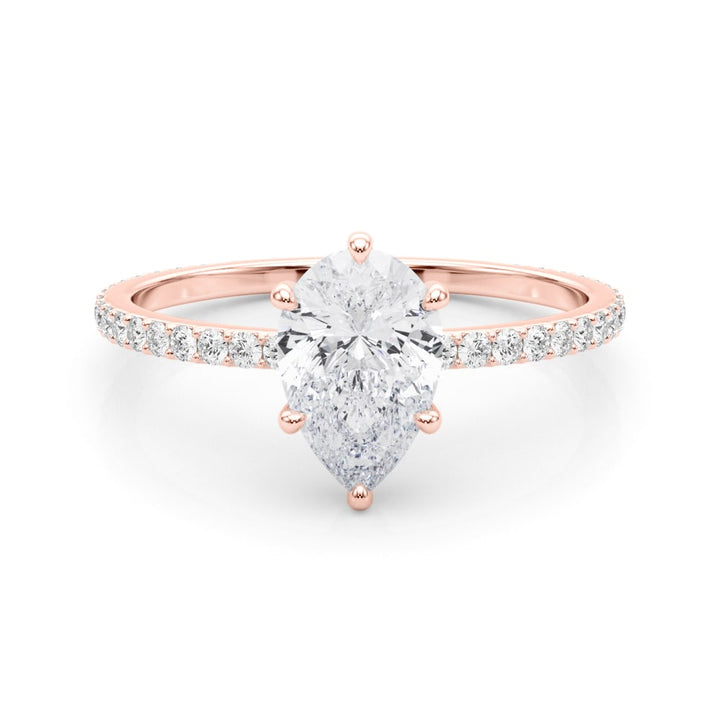 14K Rose Gold 1/3 ct tw Halo Diamond Engagement Ring