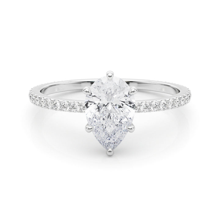 Platinum 1/3 CT Diamond Halo Engagement Ring