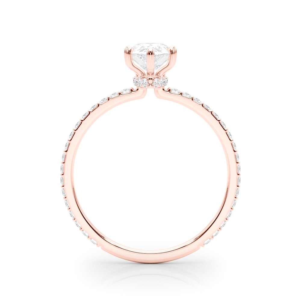 14K Rose Gold 1/3 ct tw Halo Diamond Engagement Ring