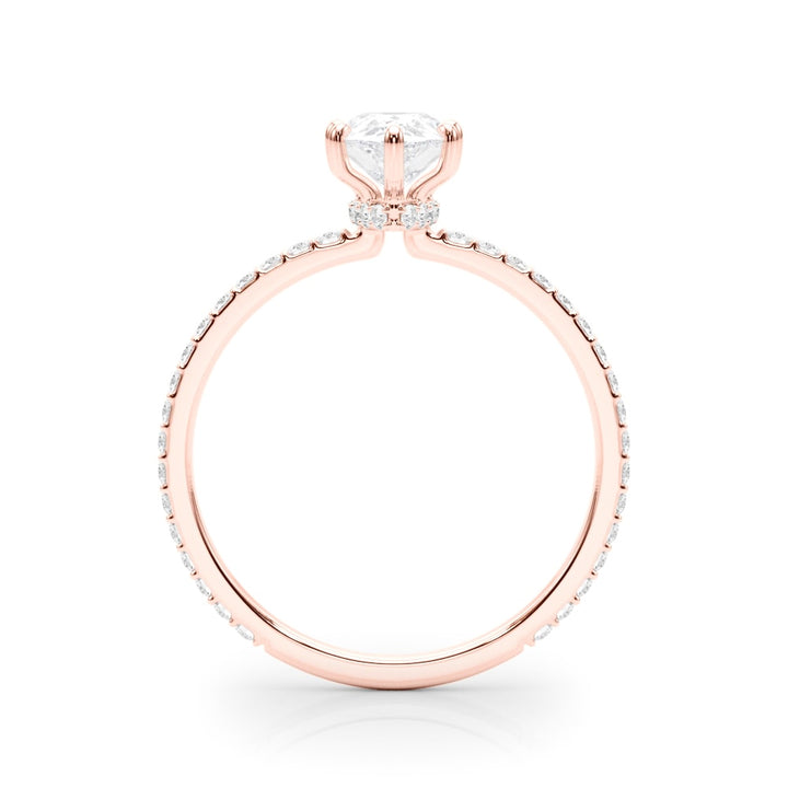 14K Rose Gold 1/3 ct tw Halo Diamond Engagement Ring
