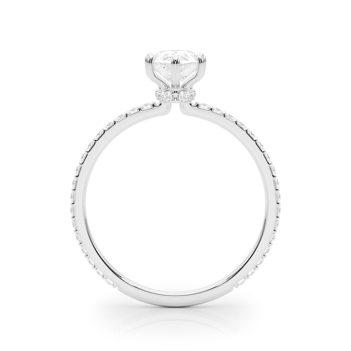18K White Gold Diamond Halo Engagement Ring
