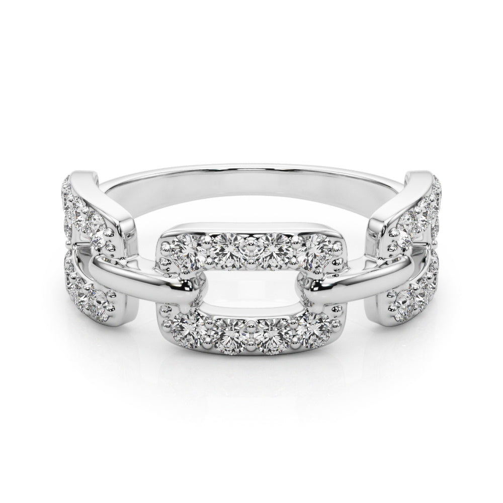 Platinum Round Diamond Fashion Statement Ring