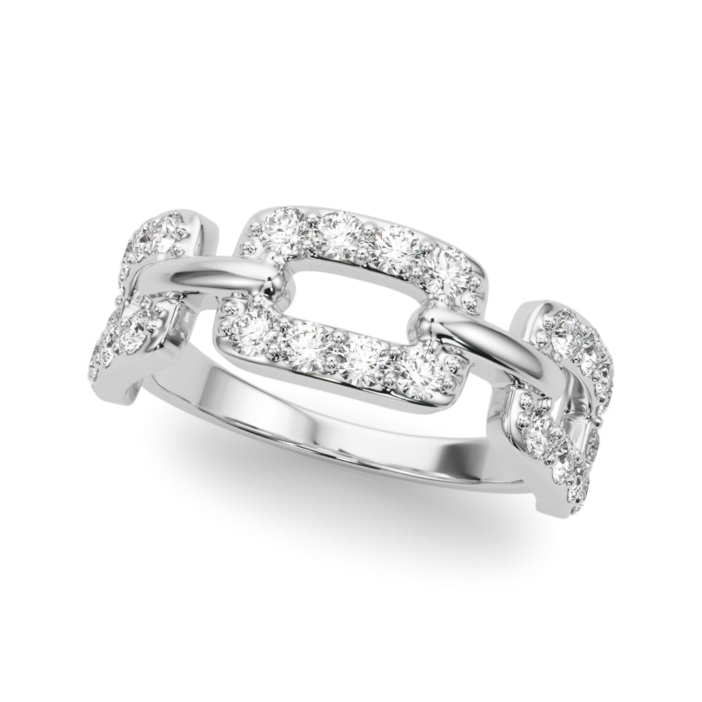 Platinum Round Diamond Fashion Statement Ring
