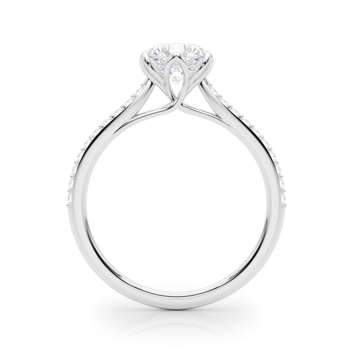 Platinum 1 CT Diamond Engagement Ring, Single Row
