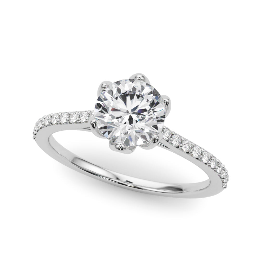 Platinum 1 CT Diamond Engagement Ring, Single Row