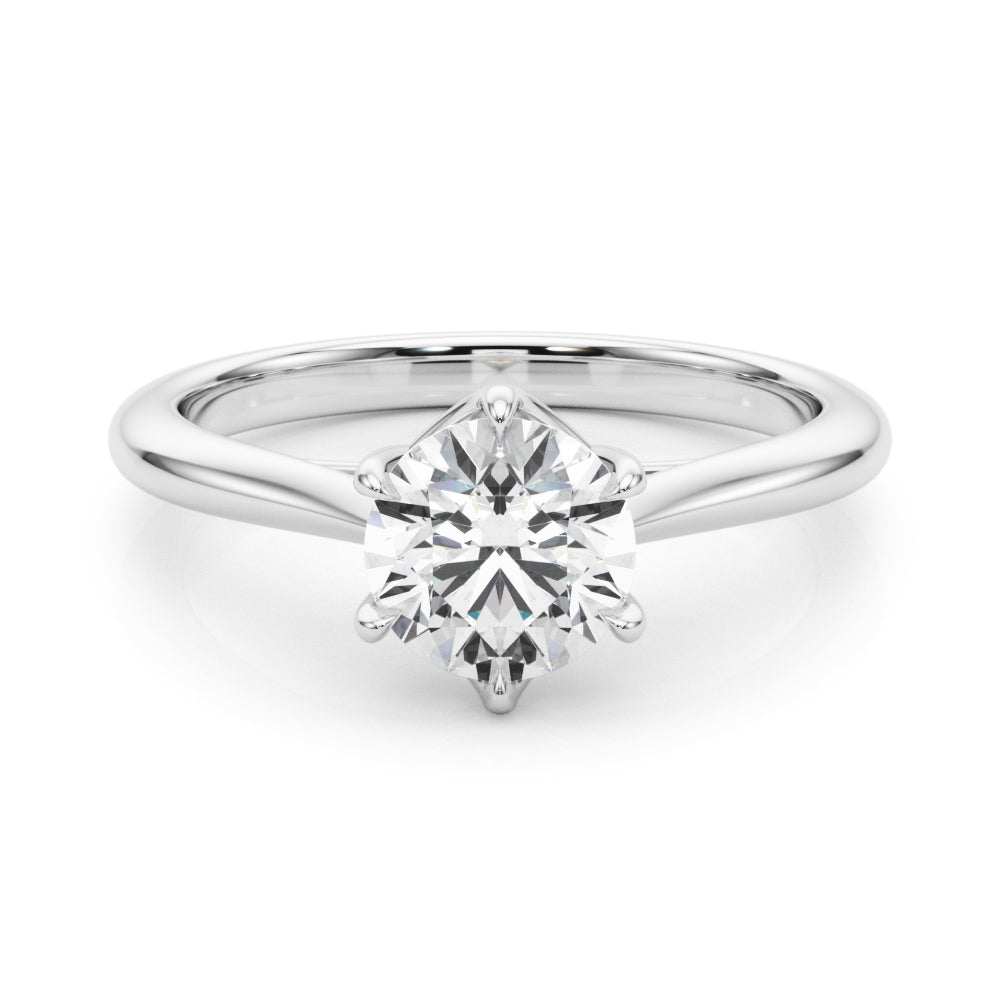 Platinum 1 CT Round Diamond Solitaire Engagement Ring