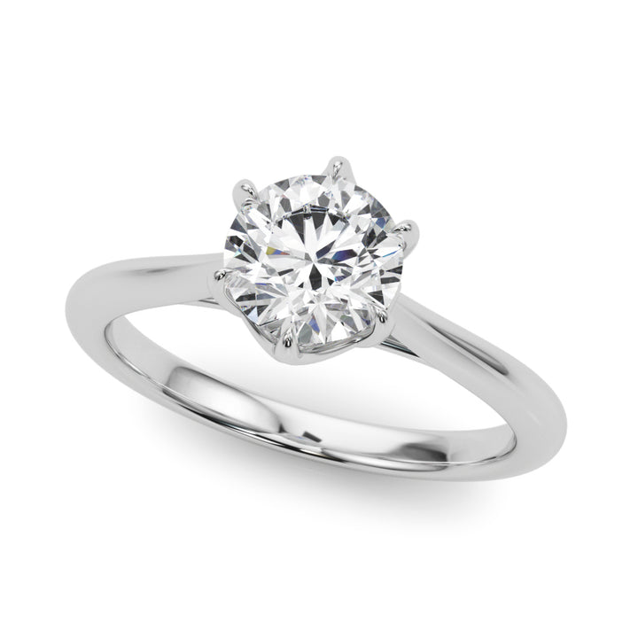 14K White Gold 1 CT Round Diamond Engagement Ring