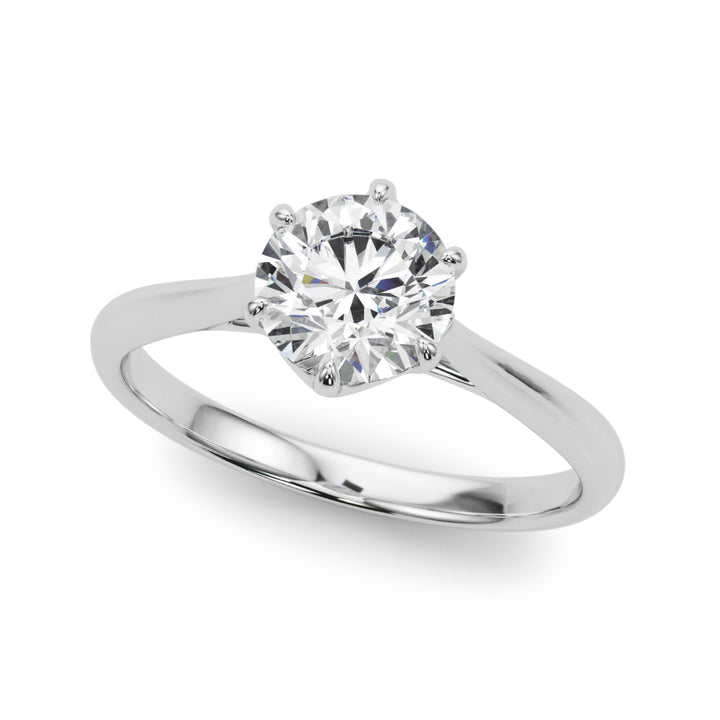 14K White Gold 1 CT Round Diamond Engagement Ring