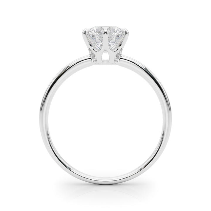 14K White Gold 1 CT Round Diamond Engagement Ring