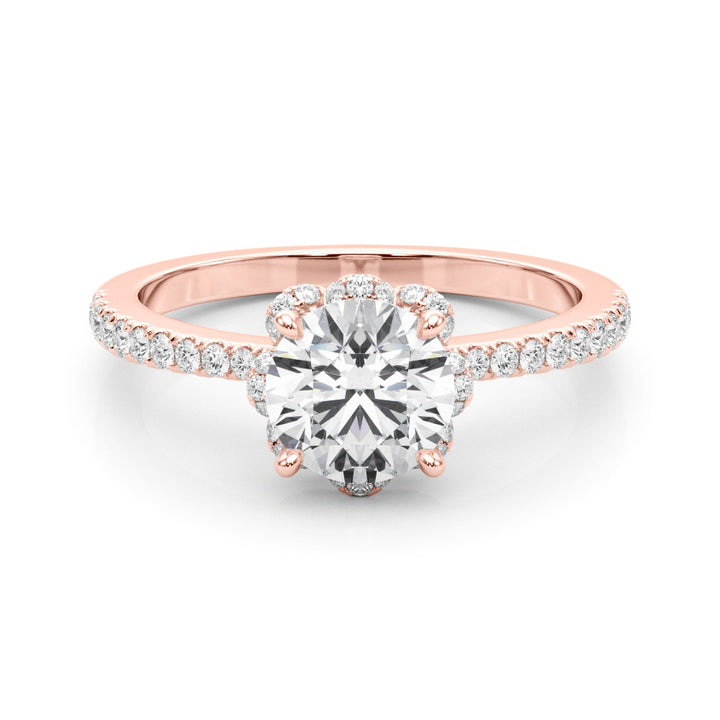 18K Rose Gold 1.25 ctw Diamond Halo Engagement Ring