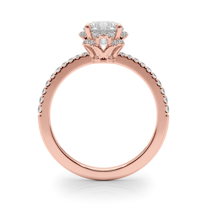 18K Rose Gold 1.25 ctw Diamond Halo Engagement Ring