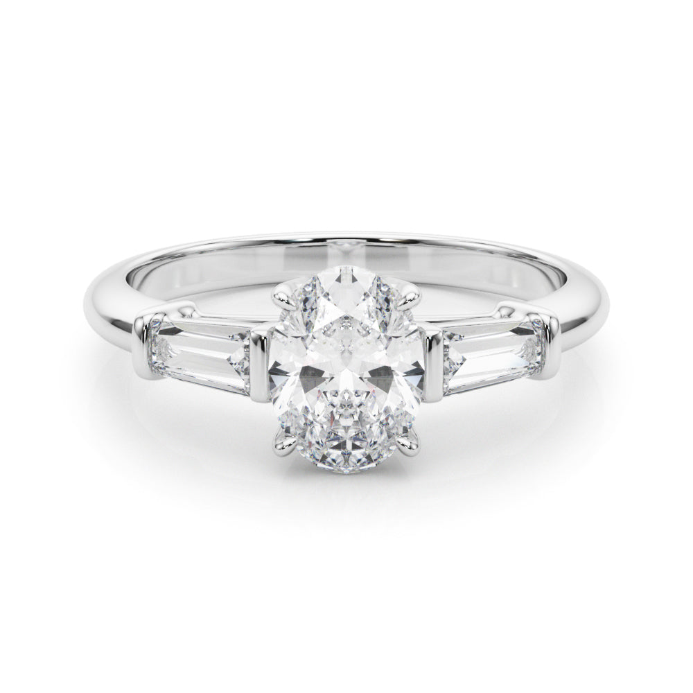 Platinum Oval Diamond Engagement Ring 0.5 CT
