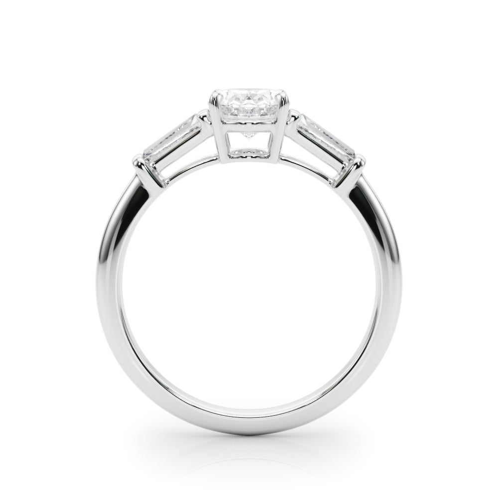 Platinum Oval Diamond Engagement Ring 0.5 CT