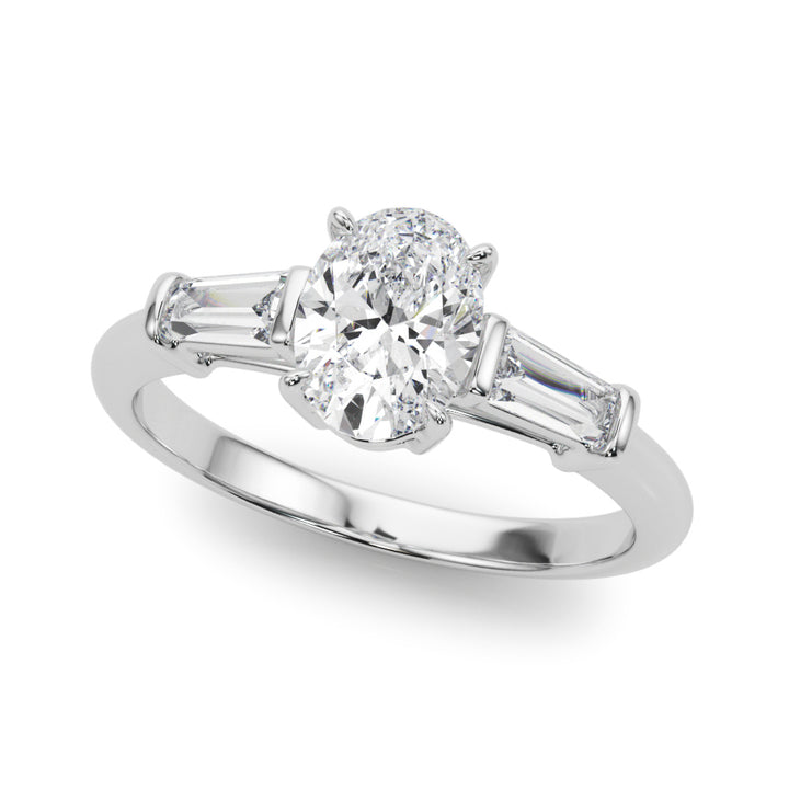 Platinum Oval Diamond Engagement Ring 0.5 CT