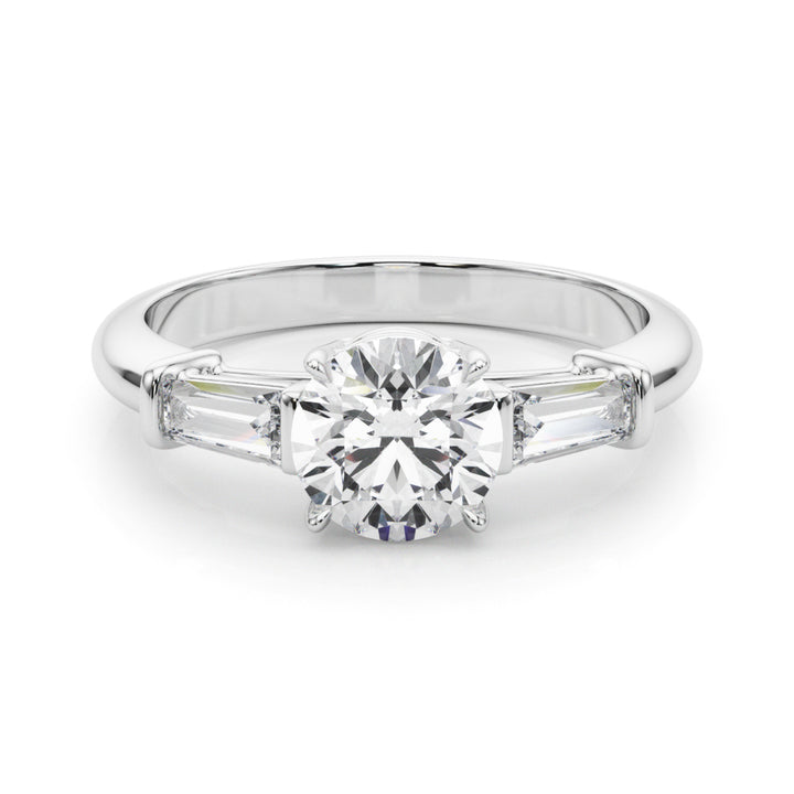 18K White Gold Round Diamond Engagement Ring