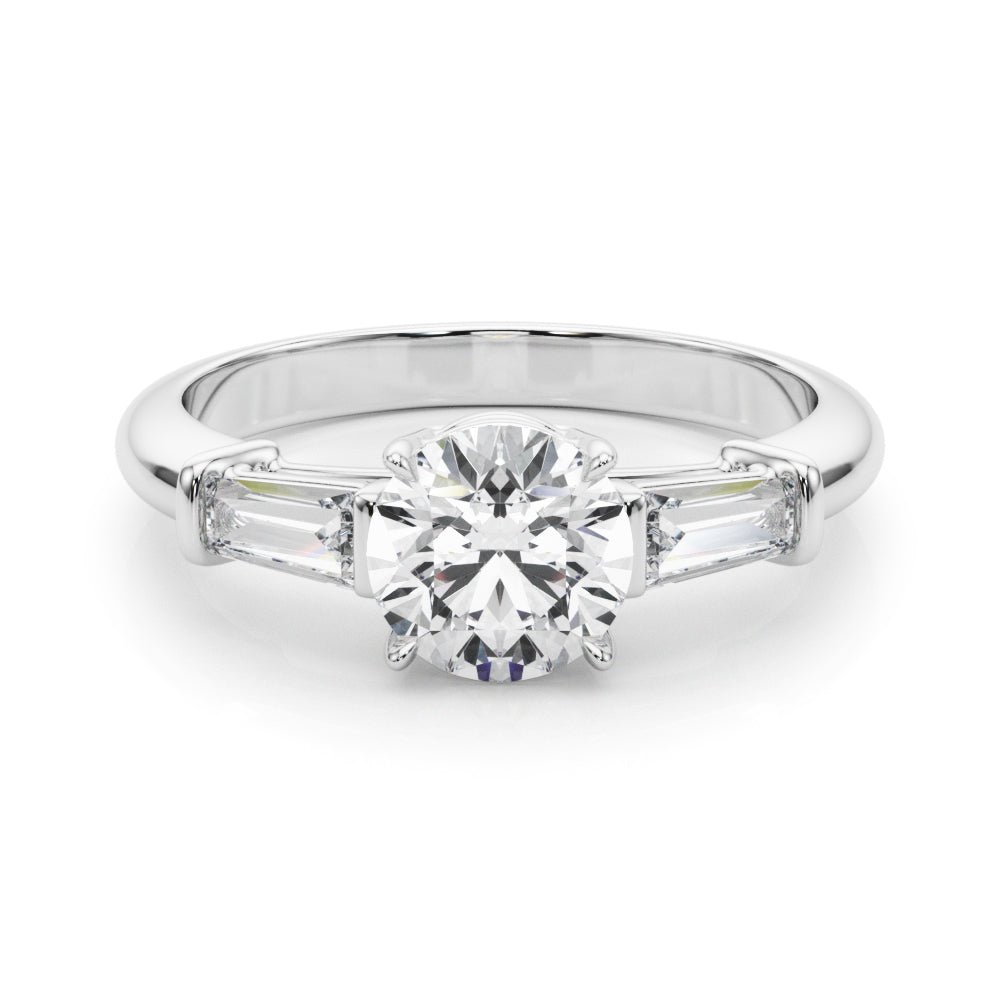 14K White Gold Round Diamond Engagement Ring