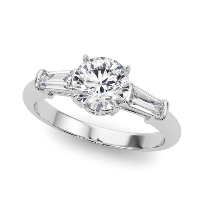 14K White Gold Round Diamond Engagement Ring