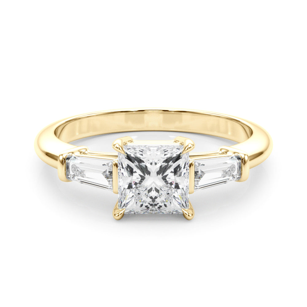 14K Yellow Gold 1 ct tw Three Stone Diamond Engagement Ring
