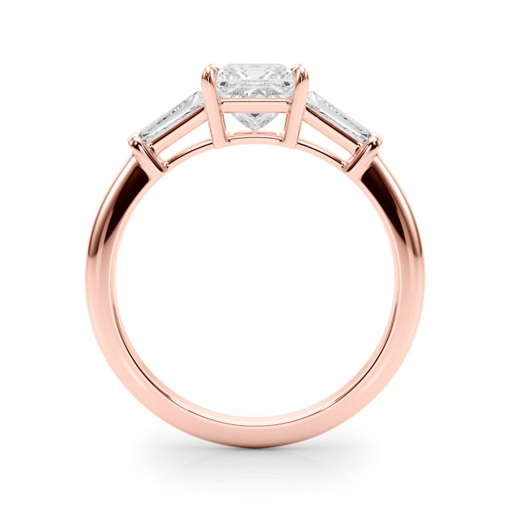 14K Rose Gold 1 ct tw Three Stone Diamond Engagement Ring