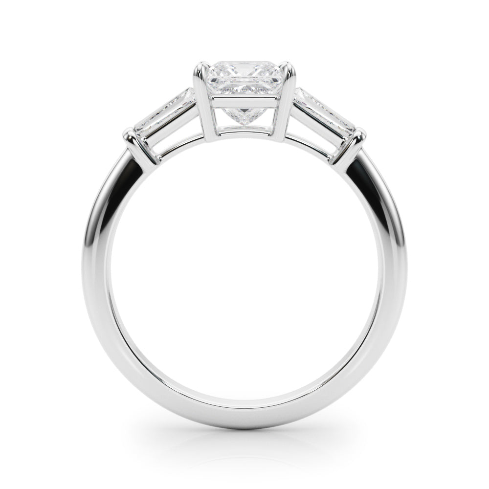 14K White Gold 1 CT Diamond Three-Stone Engagement Ring