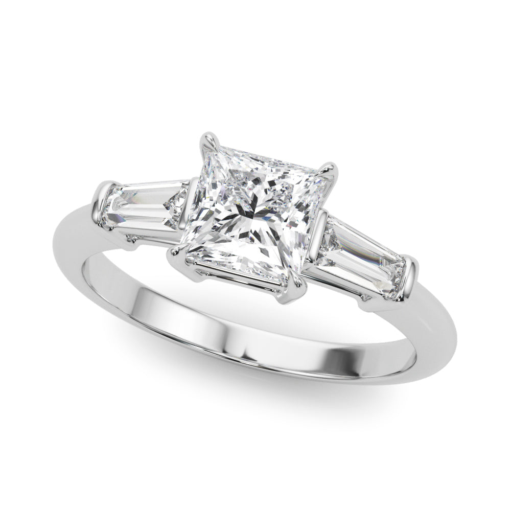 14K White Gold 1 CT Diamond Three-Stone Engagement Ring