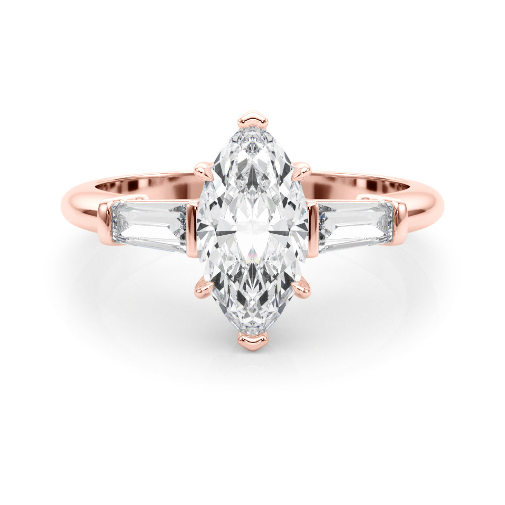 14K Rose Gold 1/2 ct tw Fancy Shape Diamond Engagement Ring
