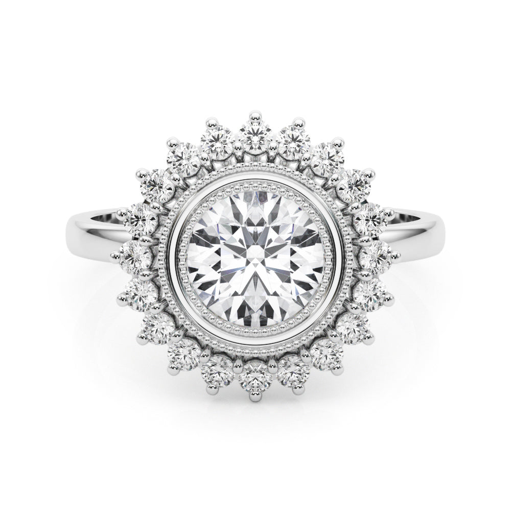 Round Diamond Halo Engagement Ring