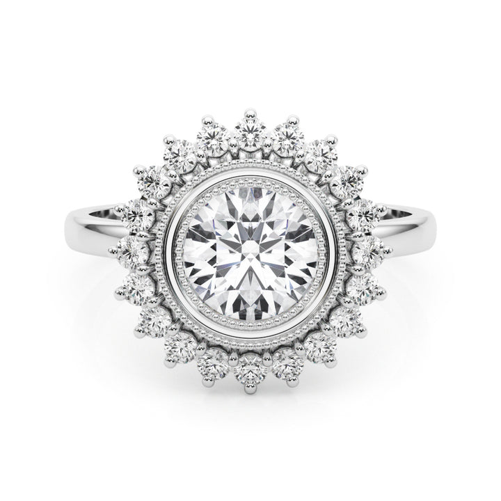 Round Diamond Halo Engagement Ring
