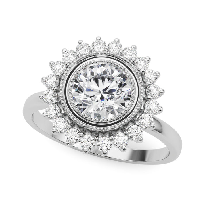 18K White Gold 1.33ctw Round Diamond Engagement Ring