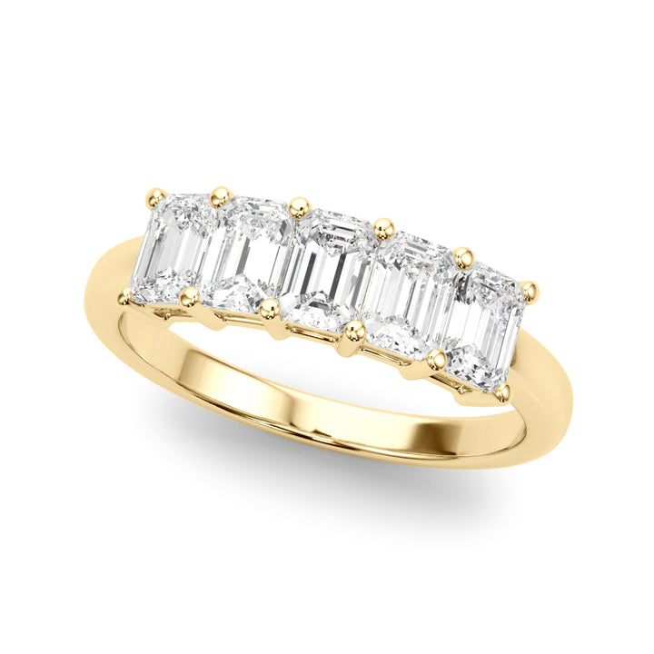 18K Yellow Gold Emerald Diamond Engagement Ring