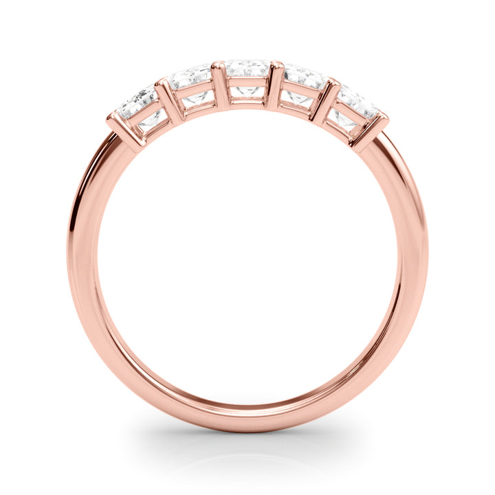 14K Rose Gold Multi-Stone Emerald Diamond Ring
