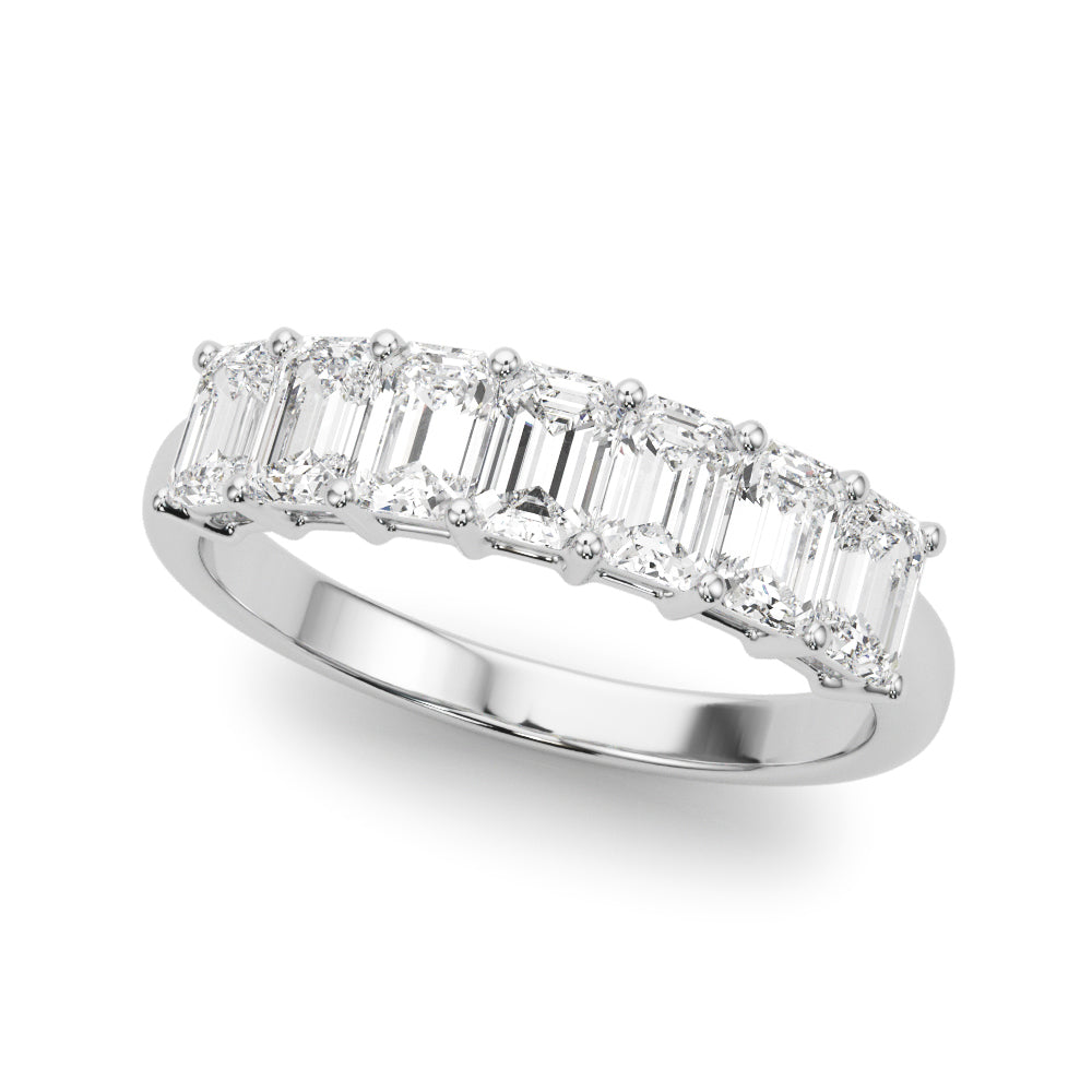 14K White Gold Emerald Diamond Engagement Ring