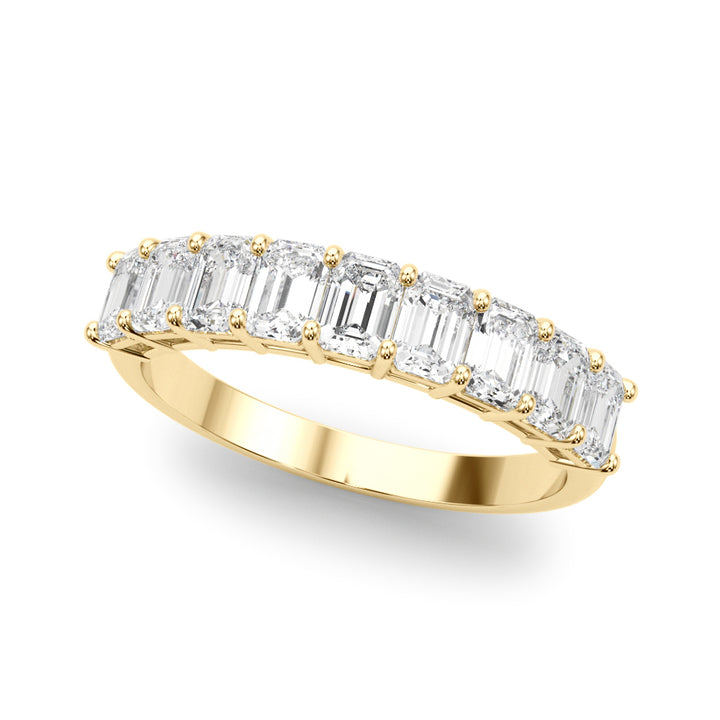 18K Yellow Gold Multi-Diamond Emerald Cut Ring
