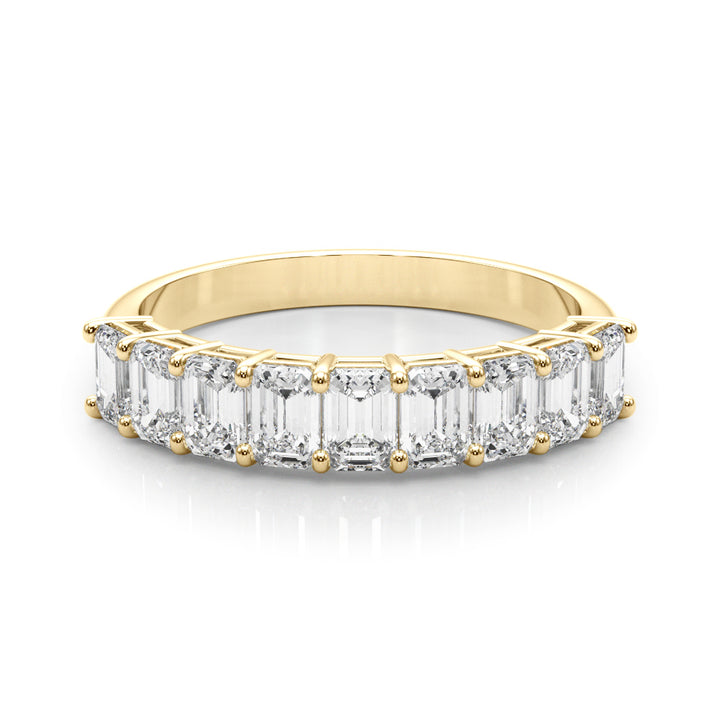 14K Yellow Gold Multi-Diamond Emerald Ring