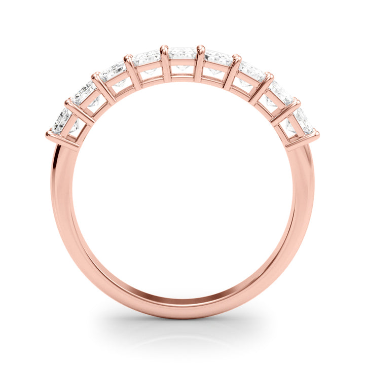 18K Rose Gold Emerald Diamond Wedding Ring