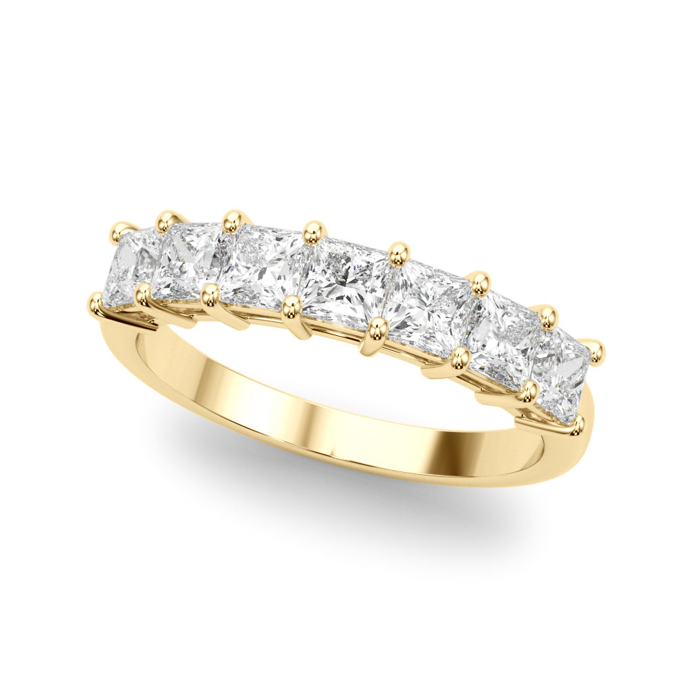 18K Yellow Gold Square Diamond Wedding Ring