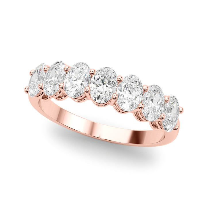 14K Rose Gold Oval Diamond Wedding Ring