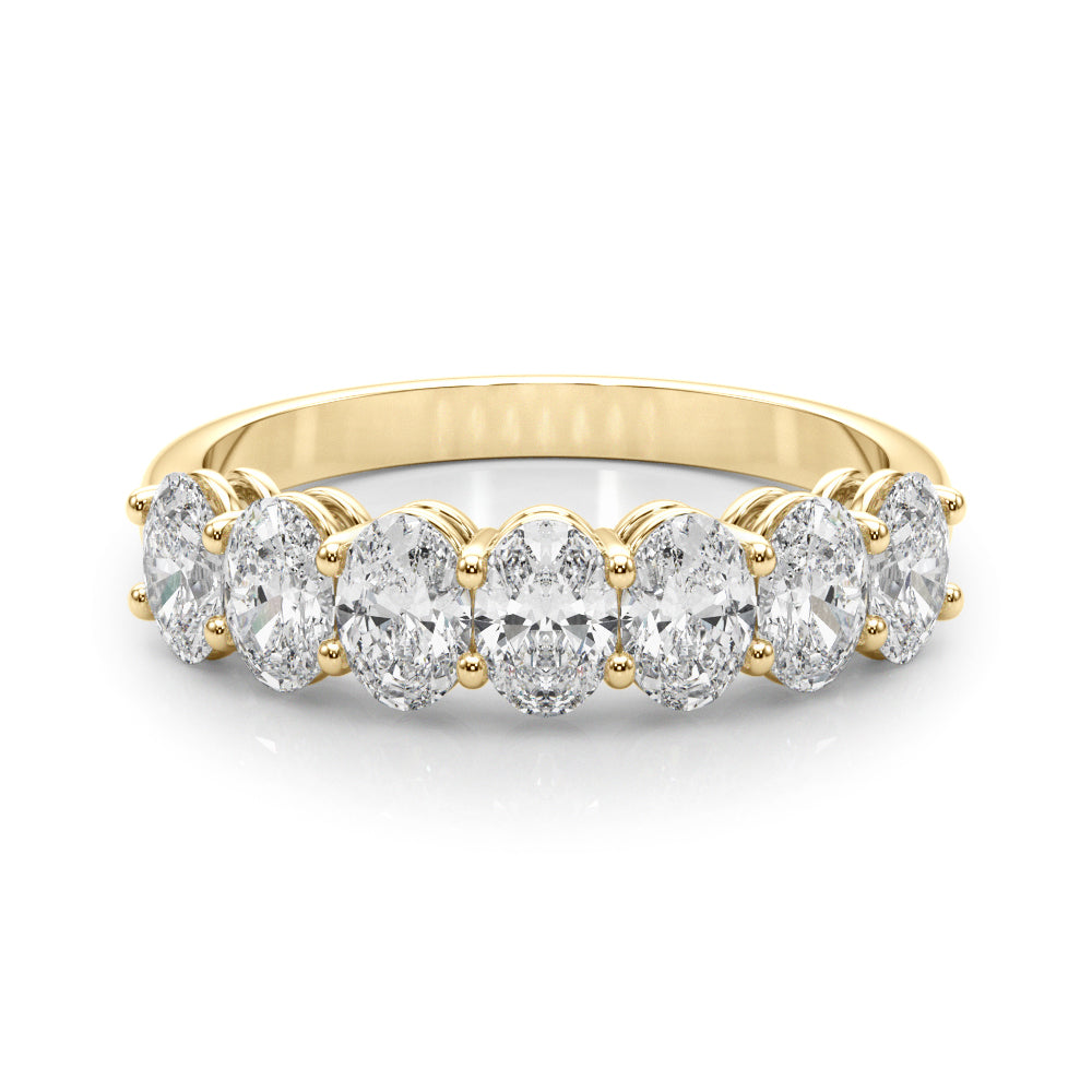 18K Yellow Gold Oval Diamond Wedding Ring