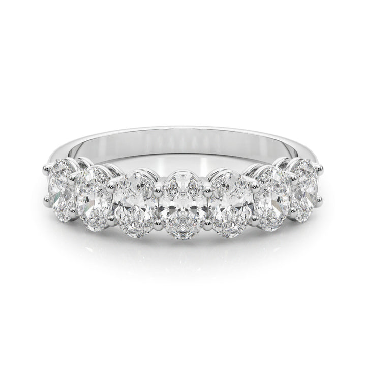 Platinum 1ctw Oval Diamond Wedding Band