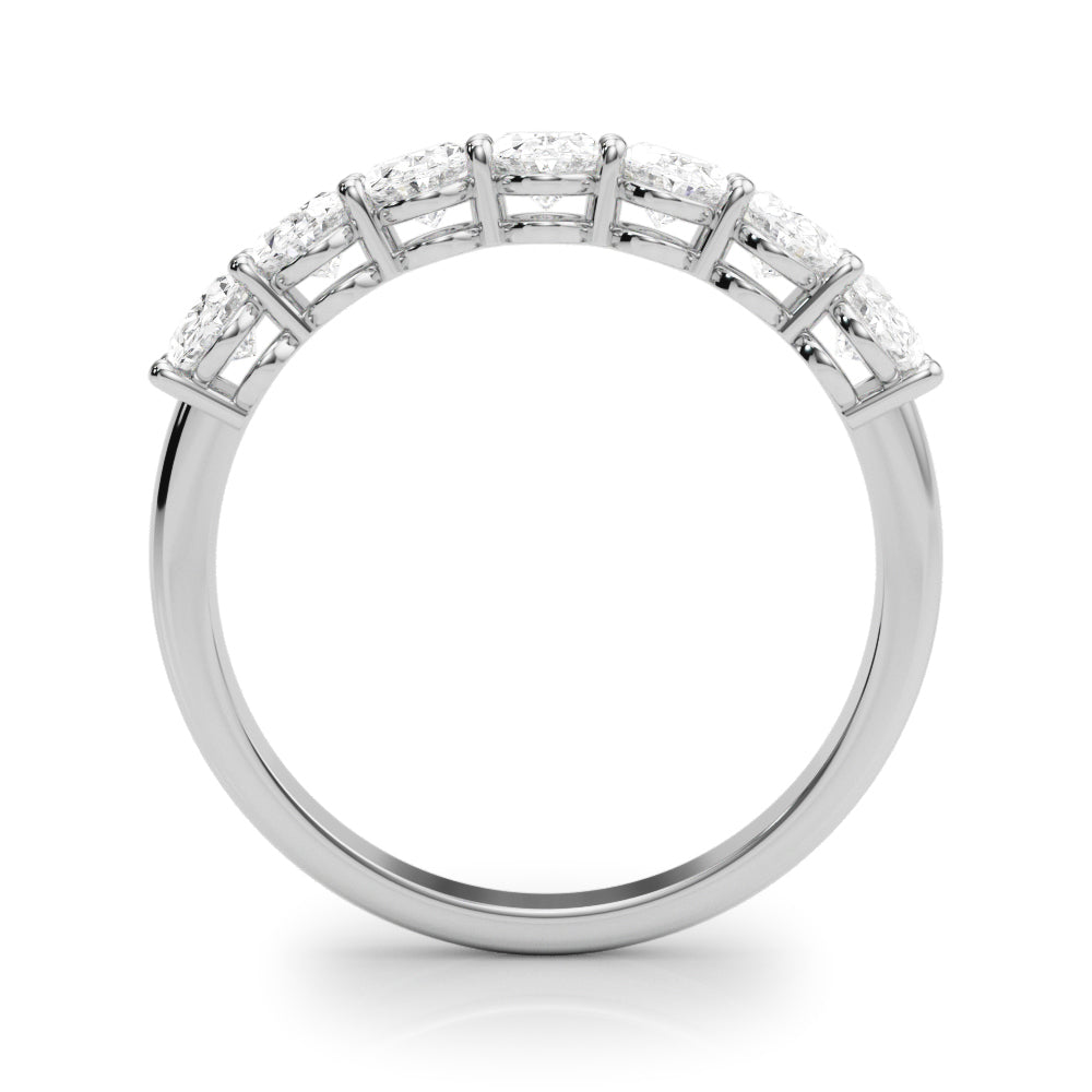 Platinum 1ctw Oval Diamond Wedding Band