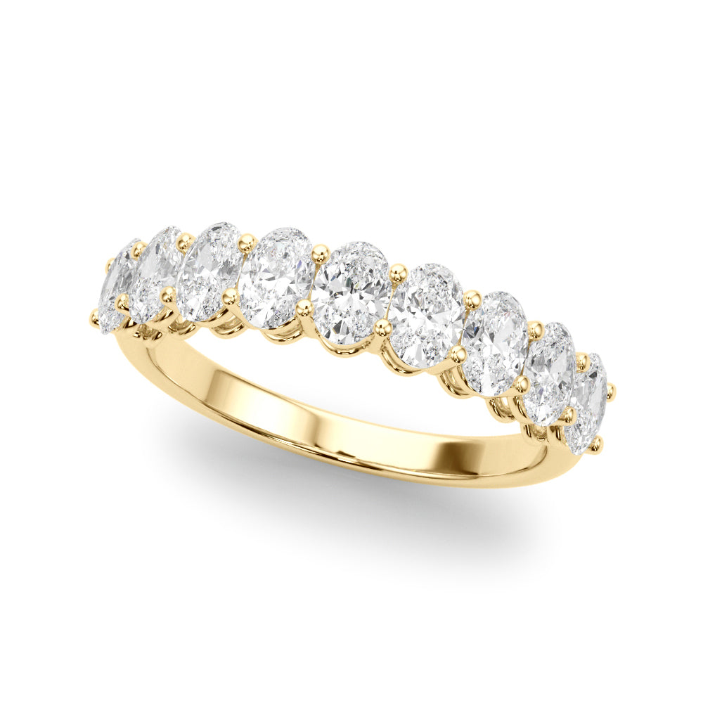 14K Yellow Gold Oval Diamond Wedding Ring