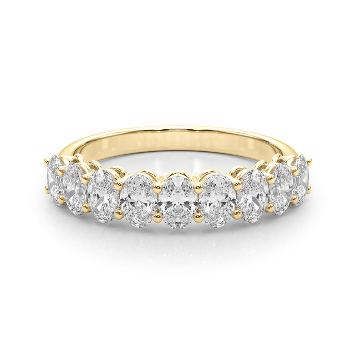 18K Yellow Gold Oval Diamond Wedding Ring