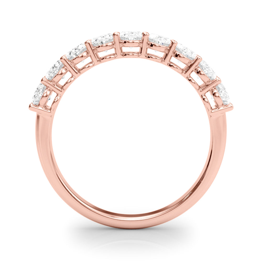 18K Rose Gold Oval Diamond Wedding Ring