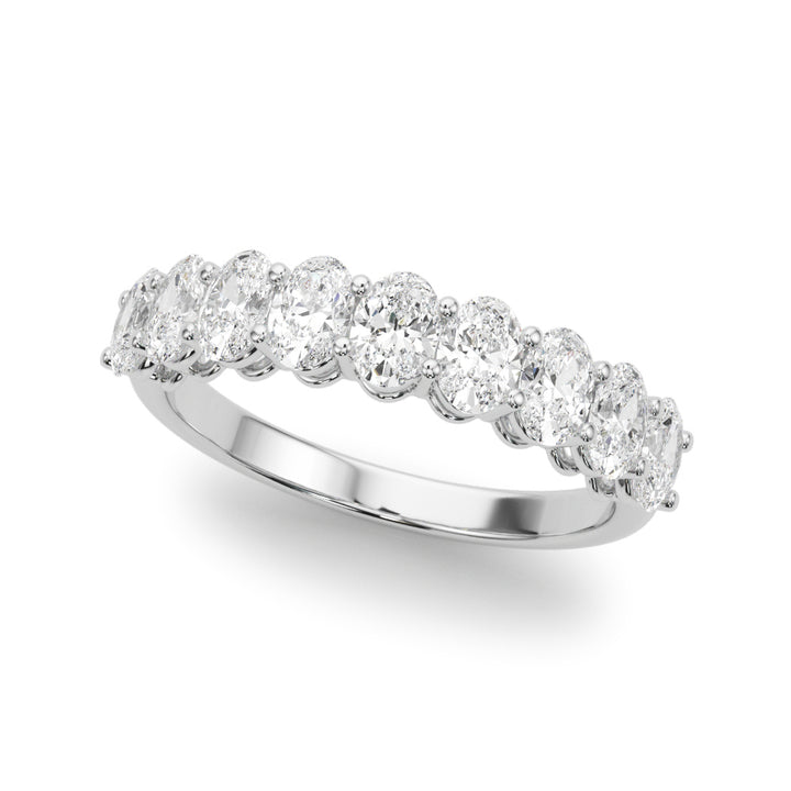 14K White Gold Oval Diamond Engagement Ring