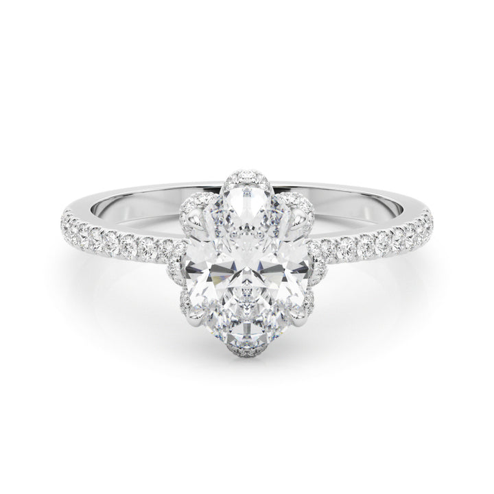 Platinum Oval Diamond Halo Engagement Ring