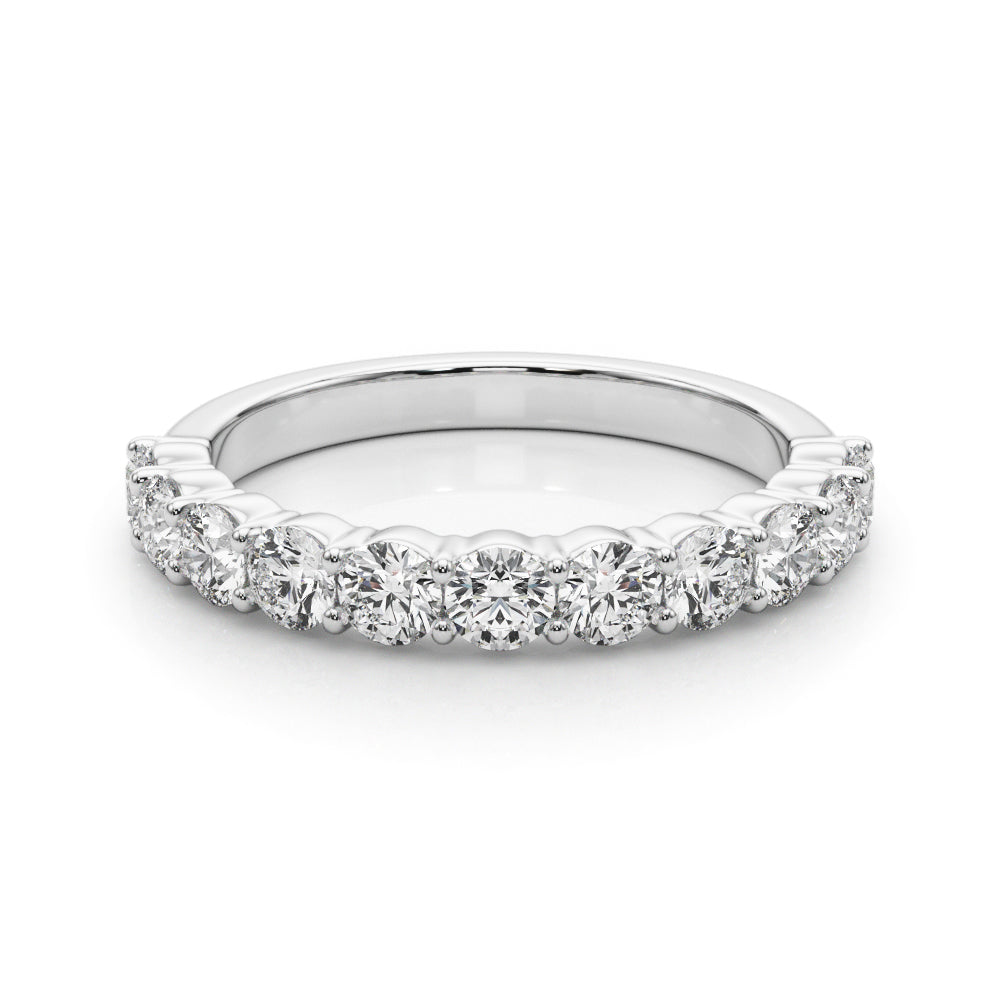 14K White Gold Multi-Diamond Wedding Band