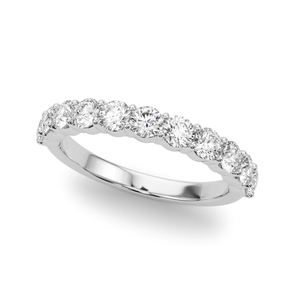 14K White Gold Multi-Diamond Wedding Band
